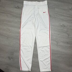 Nike Mens Dri-FIT Baseball Pants White Red Stripe AH6942-102 Size Small NWT